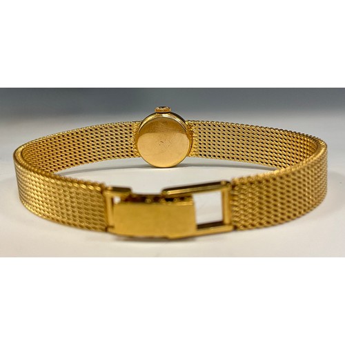 1036 - Longines - a ladies 18ct gold cased bracelet watch, silver dial, Arrow indices, manual wind 320 sign... 