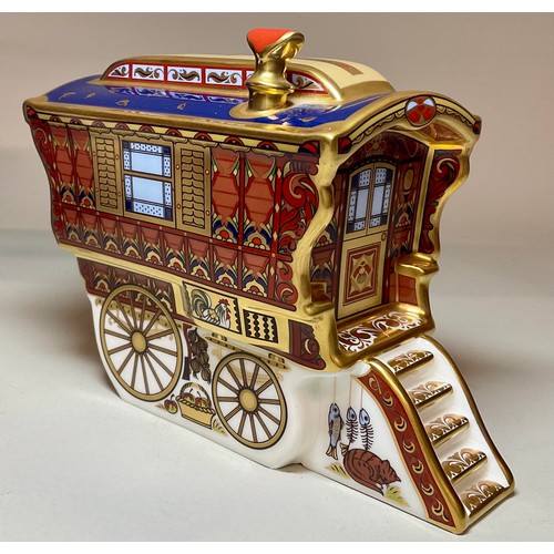 3023 - A Royal Crown Derby paperweight, The Ledge Wagon Gypsy Caravan, designed by John Ablitt, exclusively... 