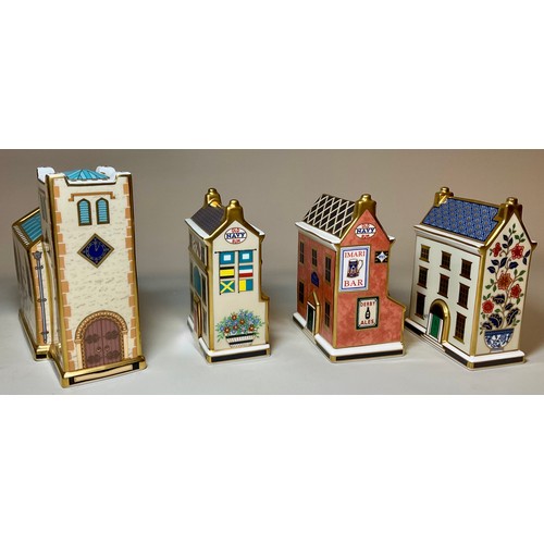 3021 - A Royal Crown Derby miniature model building, Church, 11.5cm high, 13.5cm long, printed marks in red... 