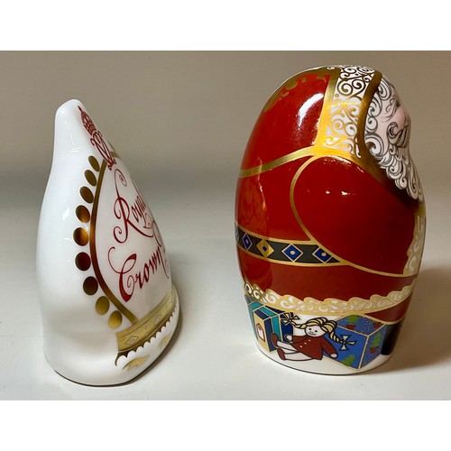 3010 - A Royal Crown Derby paperweight, Crown Namestand, in red,  Collectors Guild exclusive for 10 years c... 