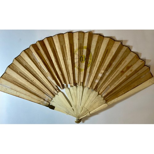 3030 - A George III paper and bone mounted conundrum type hand fan, by John Cock & Co., Wood Street, printe... 