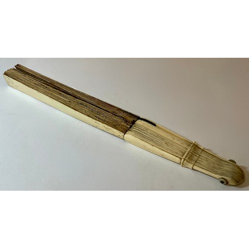 3030 - A George III paper and bone mounted conundrum type hand fan, by John Cock & Co., Wood Street, printe... 