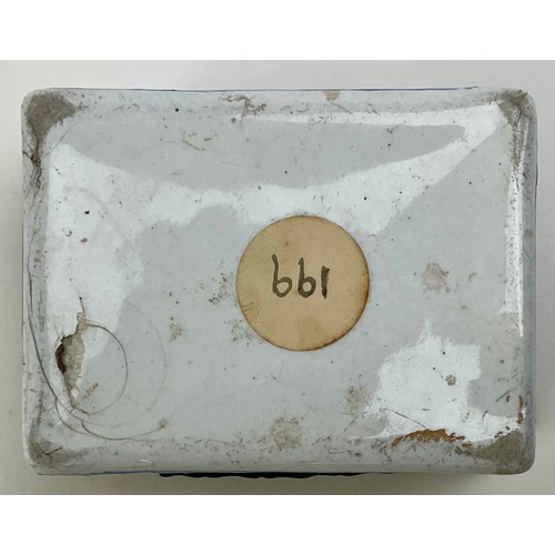 3045 - A George III South Staffordshire enamel and copper mounted snuff box, the domed hinged cover painted... 