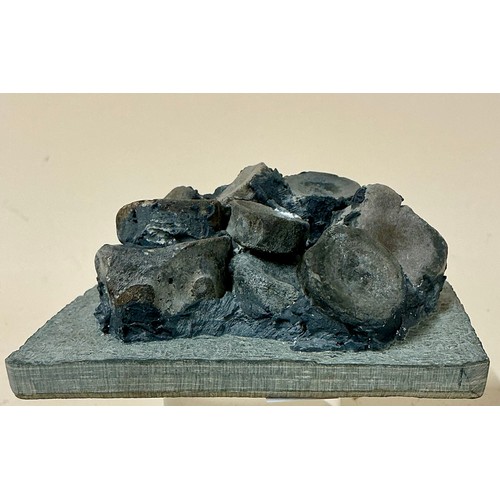 5038 - A composed Ichthyosaurus (Ichthyosaurus communis) dinosaur vertebrae fossil cluster of sculptural fo... 