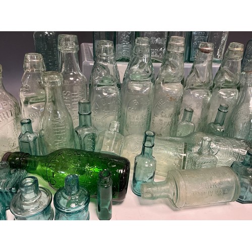 5054 - Bottle Digging Finds - various early 20th century green glass bottles, including Codd bottles, alcoh... 