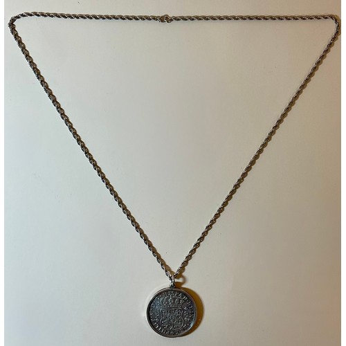 5007 - A Spanish shipwreck coin (Isles of Scilly), Philip V 8 Reales, 1741, Mexico City mint, mounted in st... 