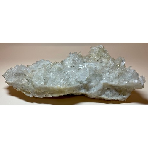 5032 - A cluster of Arkansas Quartz crystals, fine points of various sizes, on matrix, from Hot Springs reg... 