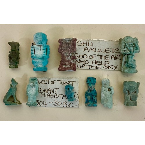 5052 - Antiquities & Egyptology - a collection of mostly 30th Dynasty (c.380-343 B.C) Faience amulets inclu... 
