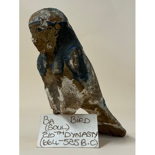 5049 - Antiquities & Egyptology - a 26th Dynasty (c.664-525 B.C) polychrome painted wooden funerary figure ... 