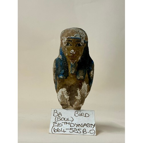 5049 - Antiquities & Egyptology - a 26th Dynasty (c.664-525 B.C) polychrome painted wooden funerary figure ... 