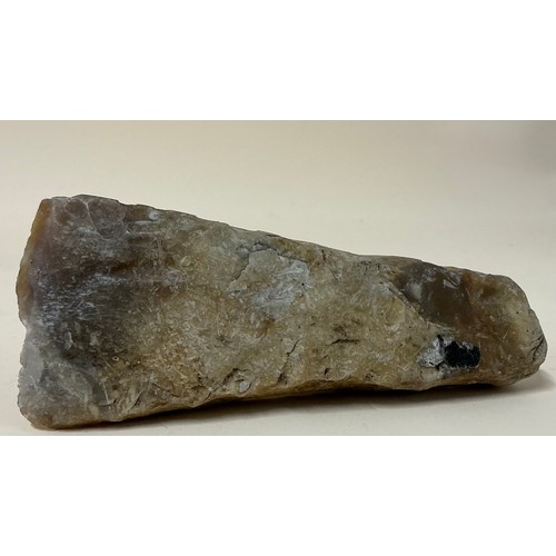 5035 - A collection of Neolithic pressure flaked and knapped flint hand tools and weapons including a leaf ... 