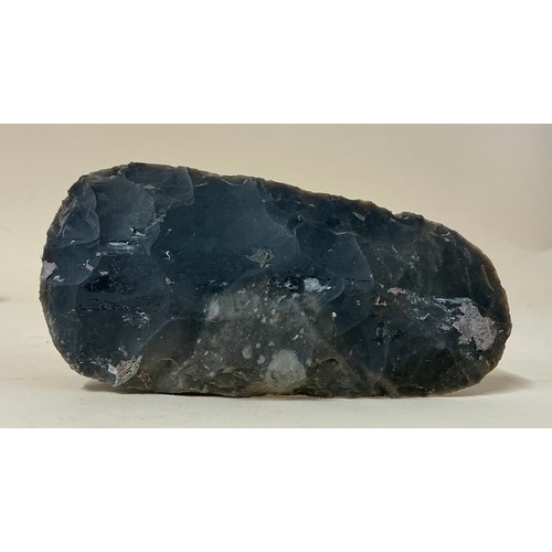 5035 - A collection of Neolithic pressure flaked and knapped flint hand tools and weapons including a leaf ... 