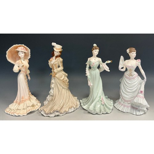 44 - Coalport Figures, from ‘La Belle Epoch’ series - Helena riding in Hyde park, number 665/12500;  Soph... 