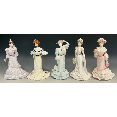 55 - Coalport Figures, from the Golden Age series - Eugenie, First Night at the Opera, number 13/12500;  ... 