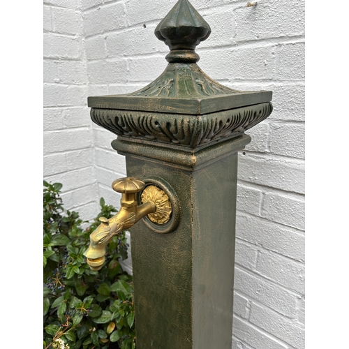 4030 - A magnificent large classical cast iron garden standpipe, in the Victorian manner finished in a rich... 