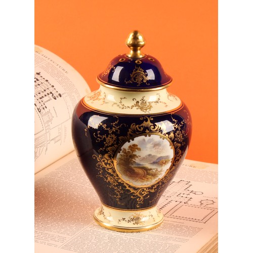 24 - A late 19th/early 20th century Coalport named view ovoid pot pourri vase, painted by E. O. Ball, sig... 