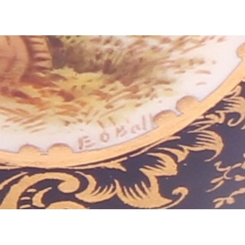 24 - A late 19th/early 20th century Coalport named view ovoid pot pourri vase, painted by E. O. Ball, sig... 