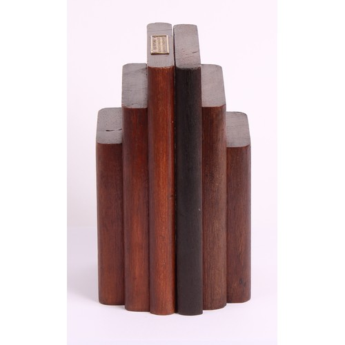 43 - A pair of early 20th century bookends from the Teak of HMS Iron Duke, Admiral Jellicoe's Flag Ship, ... 