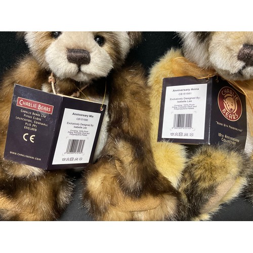 3018 - Charlie Bears - Anniversary Mia, CB151560, exclusively designed by Isabelle Lee, tags present; Anoth... 