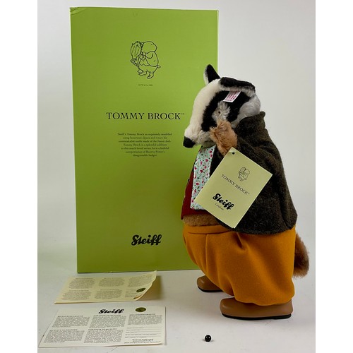 3030 - A Steiff Beatrix Potter Tommy Brock Badger, white tag 662478, LE 1500, alpaca, exclusive to UK and I... 