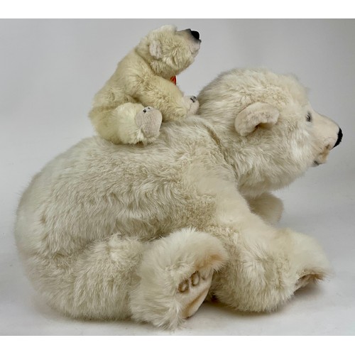 3034 - Steiff - a Lommy polar bear, yellow ear tag and button, approx 50cm long, another Arco Baby, 062707,... 