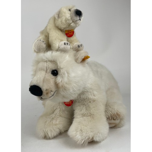 3034 - Steiff - a Lommy polar bear, yellow ear tag and button, approx 50cm long, another Arco Baby, 062707,... 