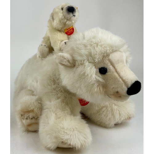 3034 - Steiff - a Lommy polar bear, yellow ear tag and button, approx 50cm long, another Arco Baby, 062707,... 