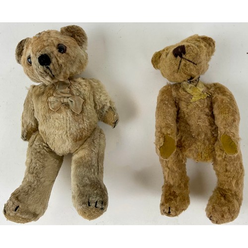 3041 - Teddy Bears - A pair of unmarked miniature mohair teddy bear scent/perfume bottles, possibly Schuco,... 