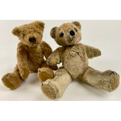 3041 - Teddy Bears - A pair of unmarked miniature mohair teddy bear scent/perfume bottles, possibly Schuco,... 