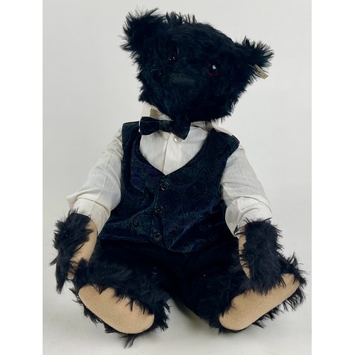 3053 - A 1991 Steiff black mohair bear, deep amber and black eyes, limited Edition of 3,000 pieces, made ex... 