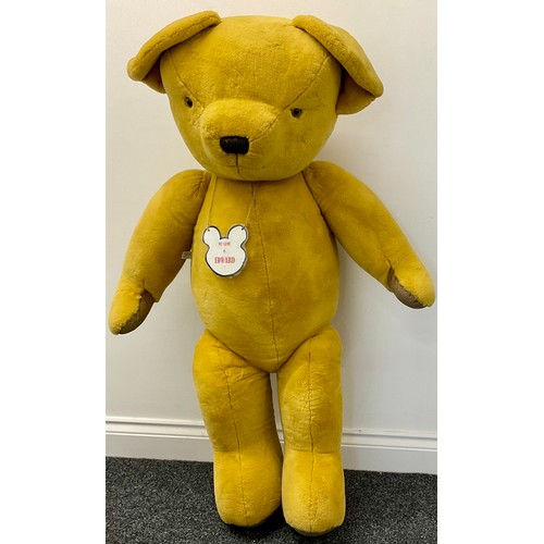 3055 - A very large plush freestanding teddy-bear by Merrythought, with jointed shoulders and legs, 120cm