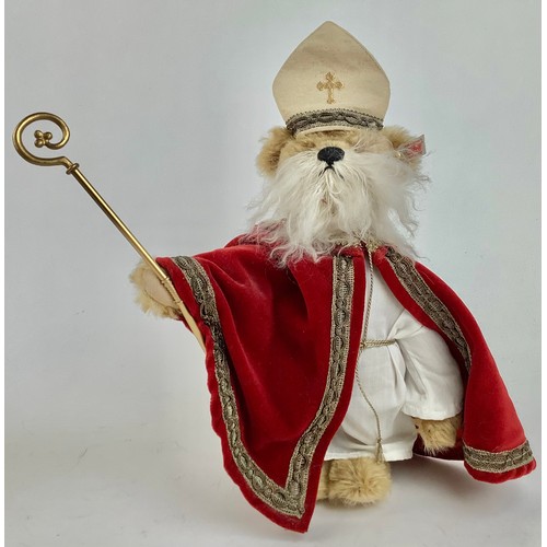 3057 - A Steiff 037122 Teddy Bear St Nicholas, old gold mohair, wearing robes, limited edition 396 of 2008,... 