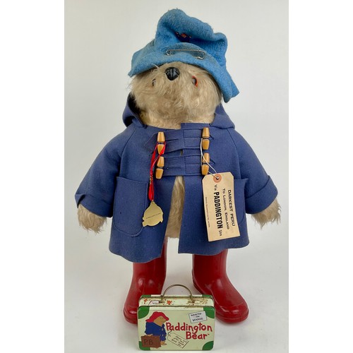 3059 - A 1970s plush Paddington Bear, manufactured by Gabrielle Designs, having original red ‘PB’ wellingto... 