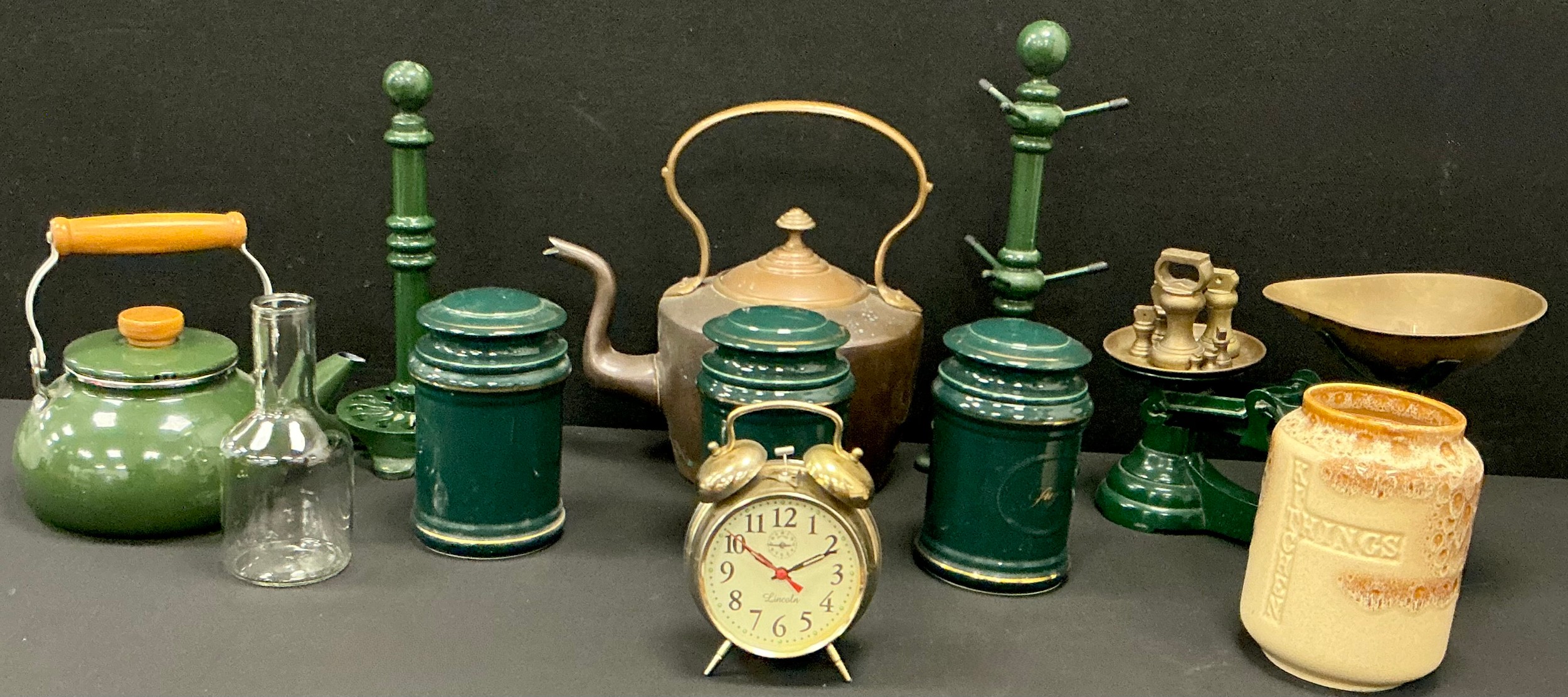 Kitchenalia - a set of Holkham tea, coffee and sugar lidded storage ...