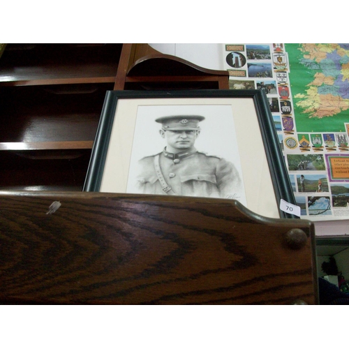 70 - Micheal Collins Drawing in Frame