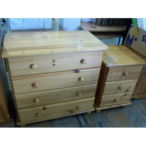 89 - Pine Bedside Locker & Chest of Drawers