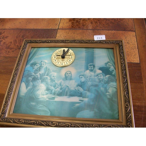 213 - Religious Picture with Clock (w)