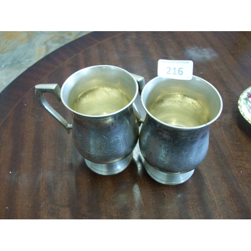 216 - 2 Silver Plate Chalices