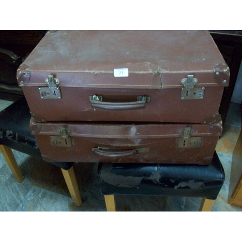 77 - 2 Vintage Suitcases