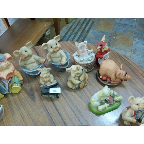 86 - Lot of Pig Ornaments (sd)
