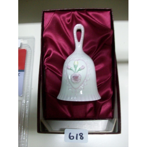 618 - Celtic Weave China Bell - New in Box