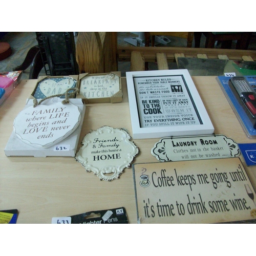 632 - Novelty Signs x 7