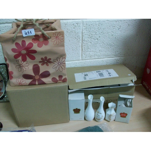 651 - Decorative Flower Planter and Box of 14 Anniversary Vases