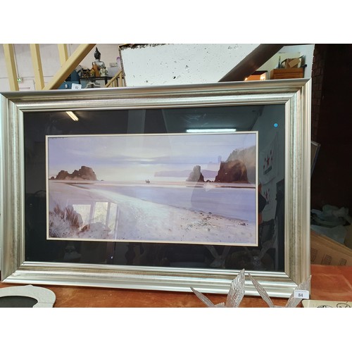 82 - Large Framed Beach Scene Picture (45