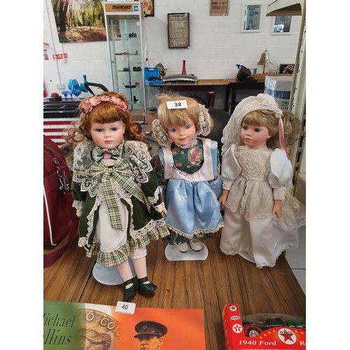 38 - 3 Collectible Dolls