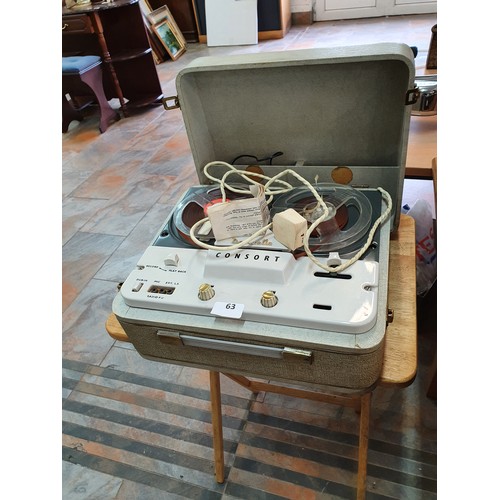 63 - Vintage Reel to Reel Player (w)