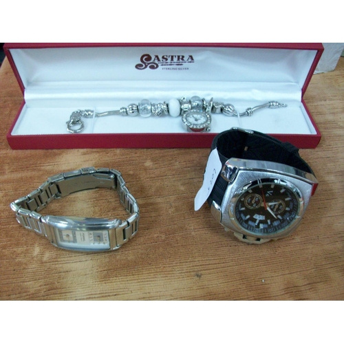 121 - 3 Assorted Watches including Dual Face Ladies Watch