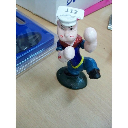 112 - Cast Iron Popeye Paper Weight