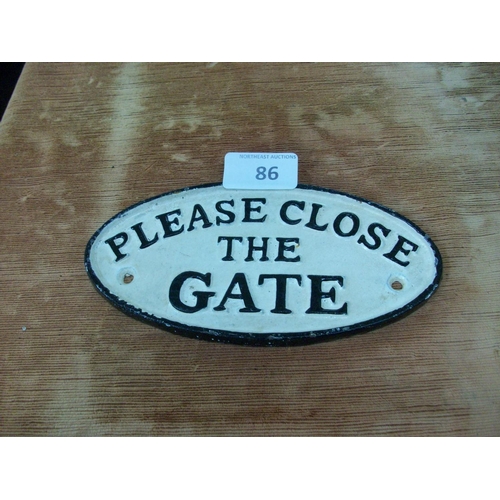 86 - Small Cast Iron Sign