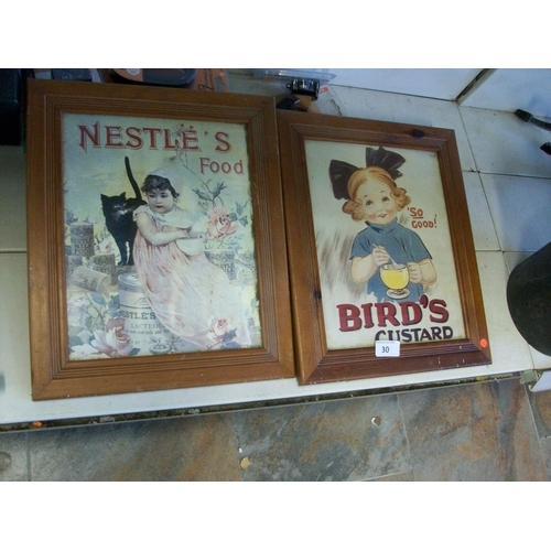 30 - 2 Framed Advertising Prints